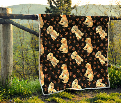 Labrador Retriever Puppy Pattern Print Quilt