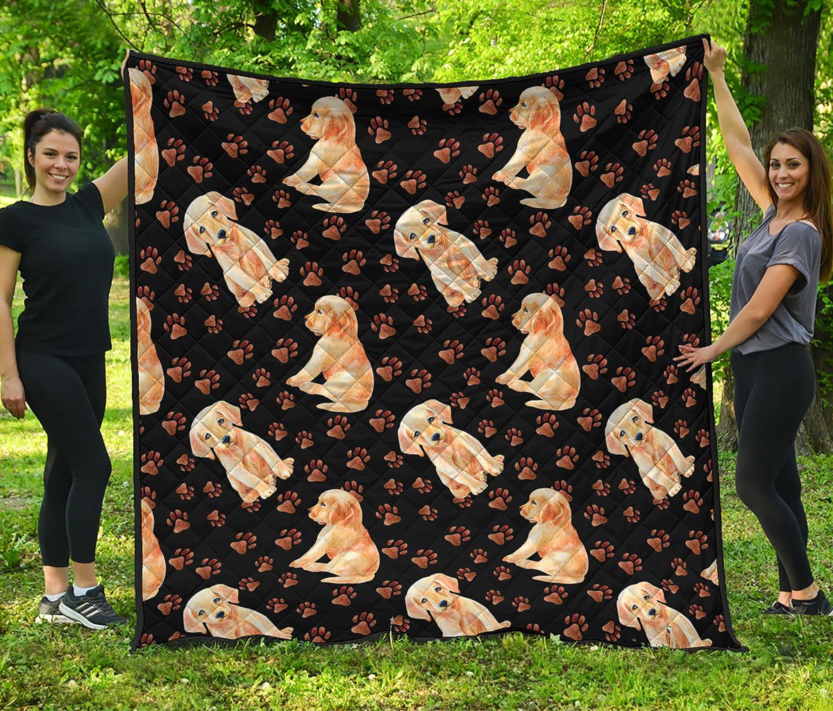 Labrador Retriever Puppy Pattern Print Quilt