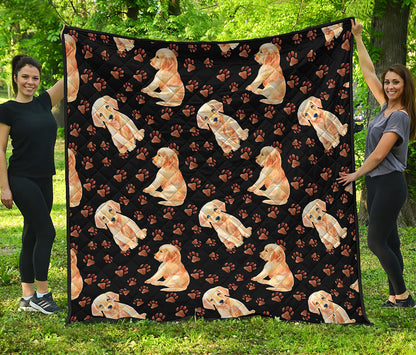 Labrador Retriever Puppy Pattern Print Quilt