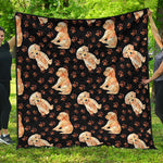 Labrador Retriever Puppy Pattern Print Quilt