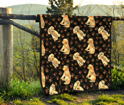 Labrador Retriever Puppy Pattern Print Quilt