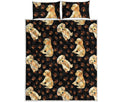 Labrador Retriever Puppy Pattern Print Quilt Bed Set