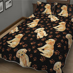 Labrador Retriever Puppy Pattern Print Quilt Bed Set