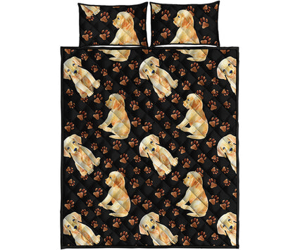 Labrador Retriever Puppy Pattern Print Quilt Bed Set