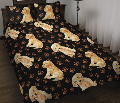 Labrador Retriever Puppy Pattern Print Quilt Bed Set