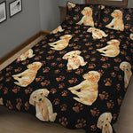 Labrador Retriever Puppy Pattern Print Quilt Bed Set