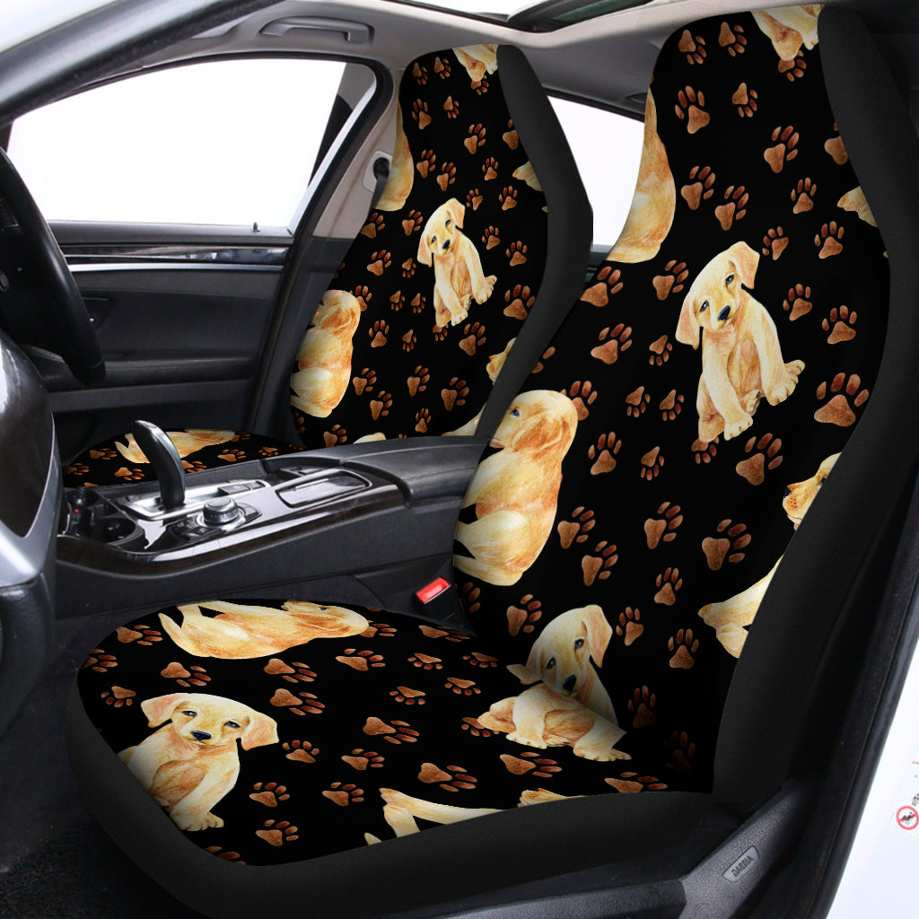 Labrador Retriever Puppy Pattern Print Universal Fit Car Seat Covers