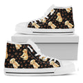Labrador Retriever Puppy Pattern Print White High Top Sneakers