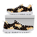 Labrador Retriever Puppy Pattern Print White Running Shoes