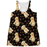 Labrador Retriever Puppy Pattern Print Women's Racerback Tank Top