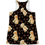 Labrador Retriever Puppy Pattern Print Women's Racerback Tank Top