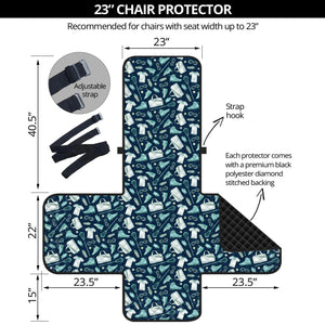 Lacrosse Equipment Pattern Print Armchair Protector