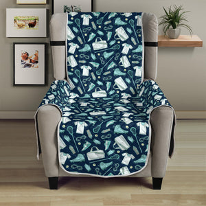 Lacrosse Equipment Pattern Print Armchair Protector