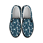 Lacrosse Equipment Pattern Print Black Slip On Shoes