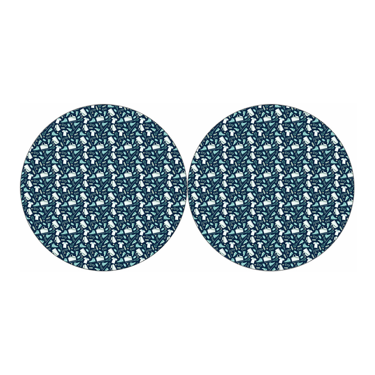 Lacrosse Equipment Pattern Print Car Coasters