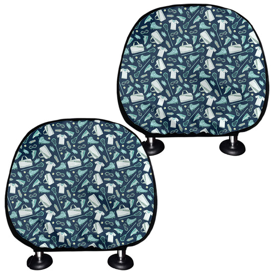 Lacrosse Equipment Pattern Print Car Headrest Covers