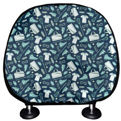 Lacrosse Equipment Pattern Print Car Headrest Covers