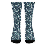 Lacrosse Equipment Pattern Print Crew Socks