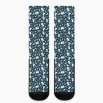 Lacrosse Equipment Pattern Print Crew Socks