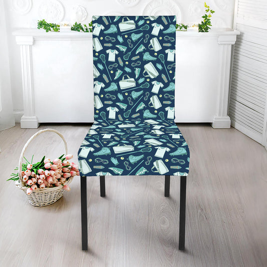 Lacrosse Equipment Pattern Print Dining Chair Slipcover
