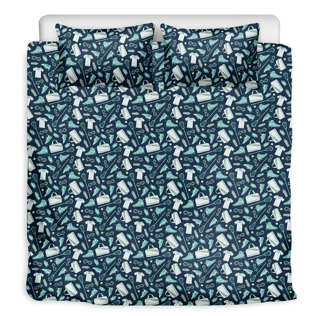 Lacrosse Equipment Pattern Print Duvet Cover Bedding Set
