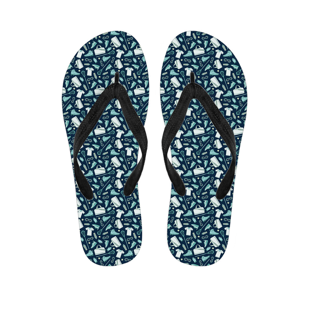 Lacrosse Equipment Pattern Print Flip Flops