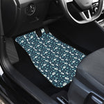 Lacrosse Equipment Pattern Print Front and Back Car Floor Mats