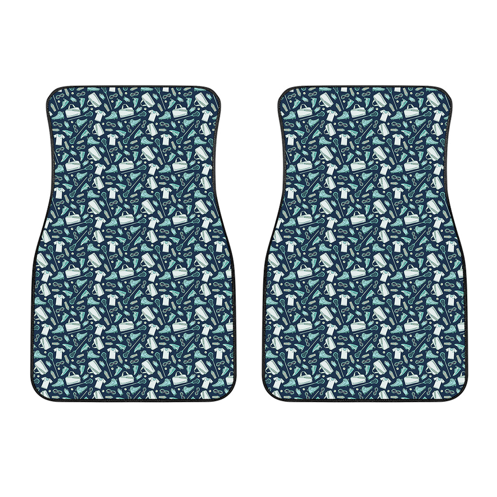 Lacrosse Equipment Pattern Print Front Car Floor Mats