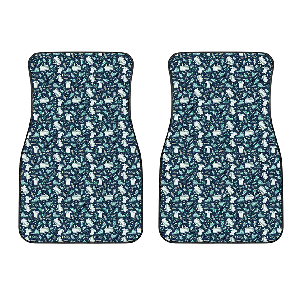 Lacrosse Equipment Pattern Print Front Car Floor Mats