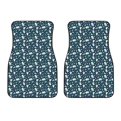 Lacrosse Equipment Pattern Print Front Car Floor Mats