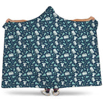 Lacrosse Equipment Pattern Print Hooded Blanket