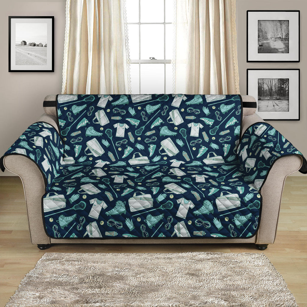 Lacrosse Equipment Pattern Print Loveseat Protector