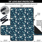 Lacrosse Equipment Pattern Print Loveseat Protector