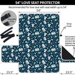 Lacrosse Equipment Pattern Print Loveseat Protector