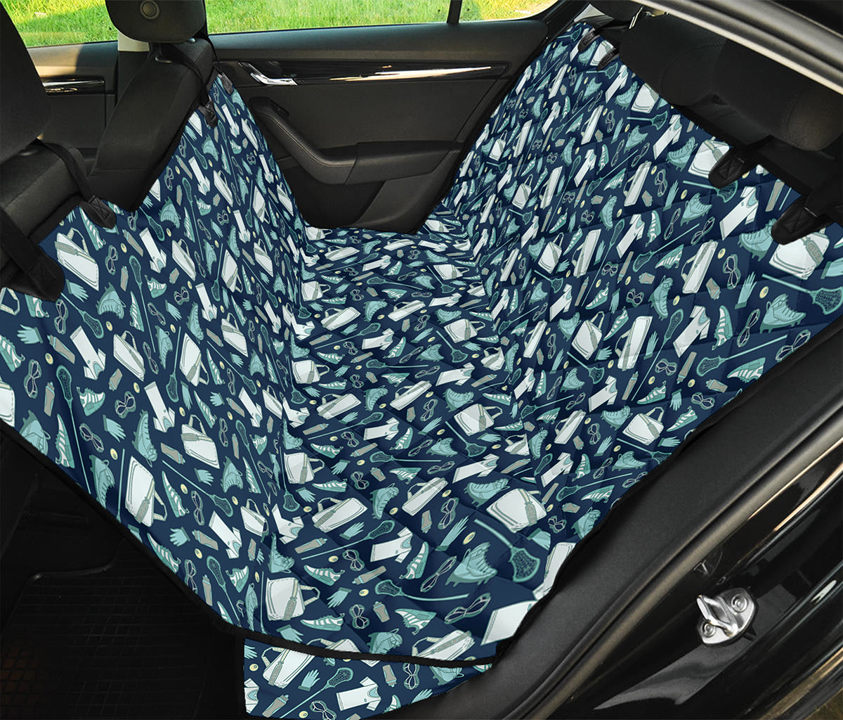 Lacrosse Equipment Pattern Print Pet Car Back Seat Cover