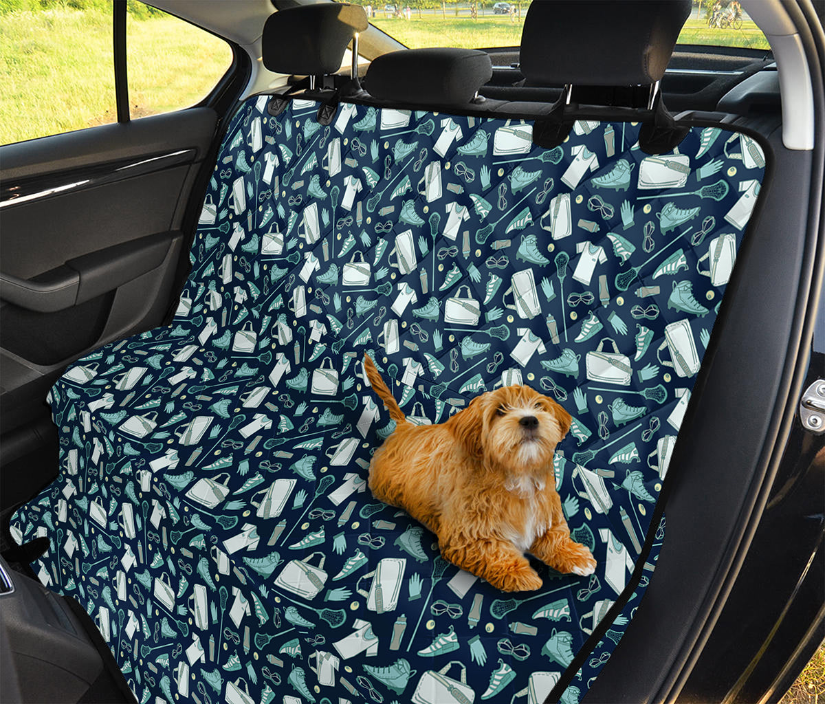 Lacrosse Equipment Pattern Print Pet Car Back Seat Cover