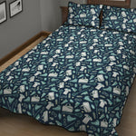 Lacrosse Equipment Pattern Print Quilt Bed Set