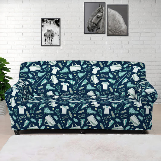 Lacrosse Equipment Pattern Print Sofa Cover