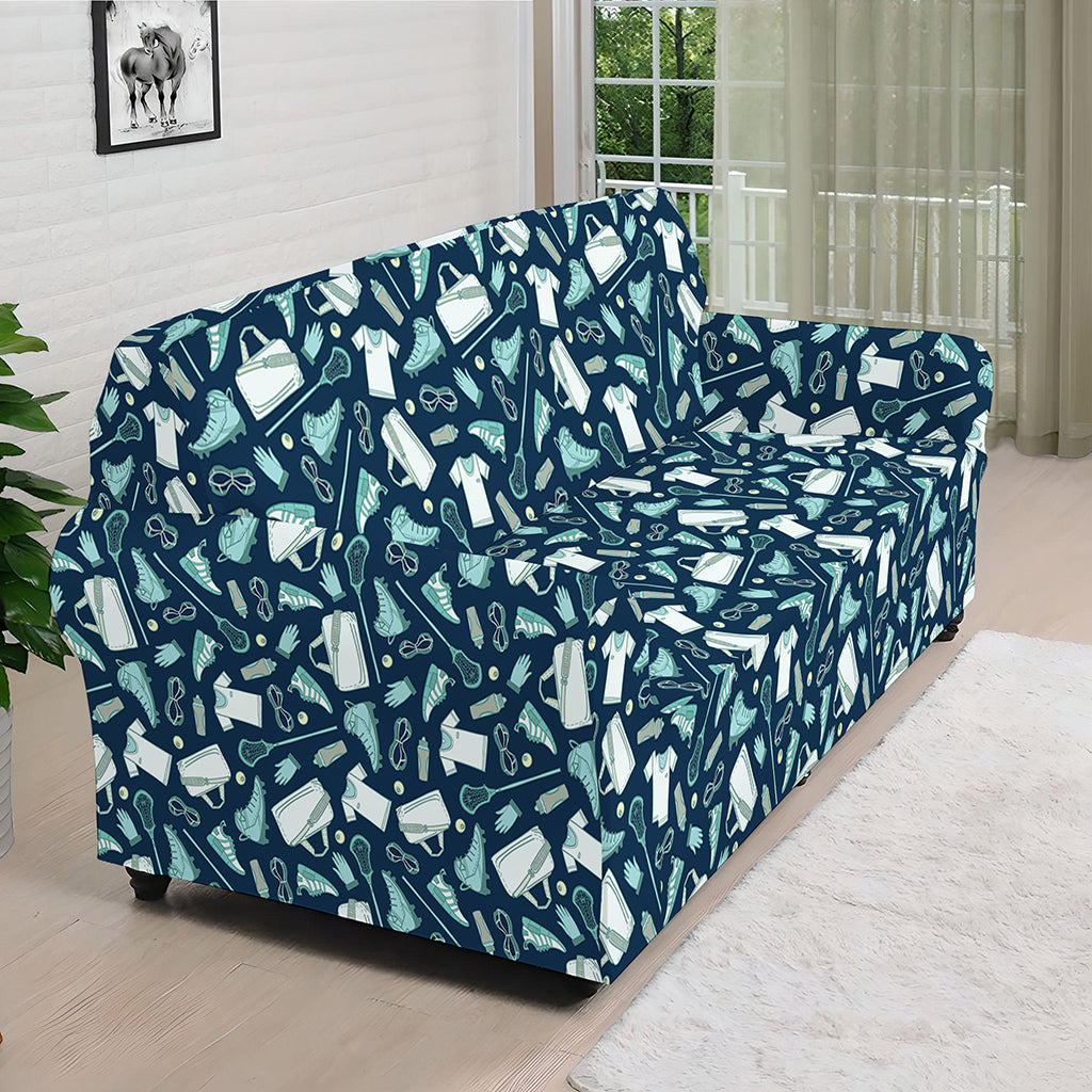Lacrosse Equipment Pattern Print Sofa Cover