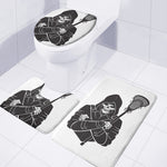 Lacrosse Skull Print 3 Piece Bath Mat Set