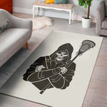 Lacrosse Skull Print Area Rug