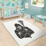 Lacrosse Skull Print Area Rug