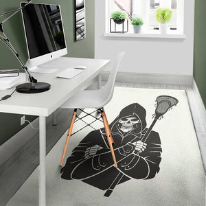 Lacrosse Skull Print Area Rug