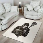 Lacrosse Skull Print Area Rug