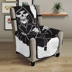 Lacrosse Skull Print Armchair Protector