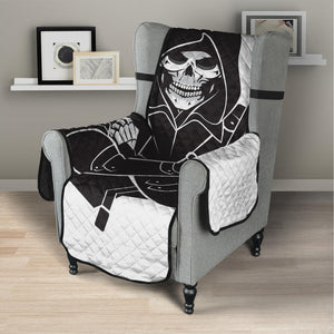 Lacrosse Skull Print Armchair Protector