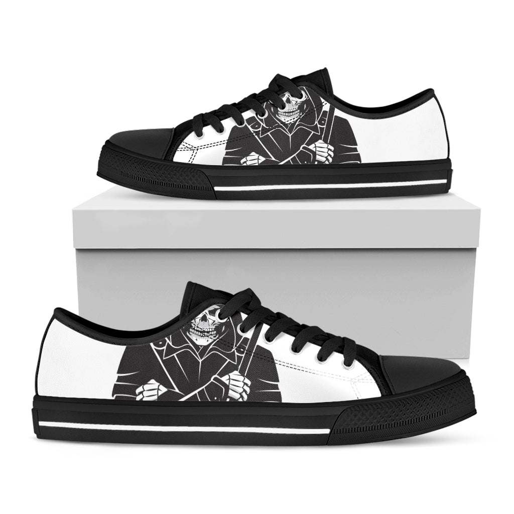 Lacrosse Skull Print Black Low Top Shoes 