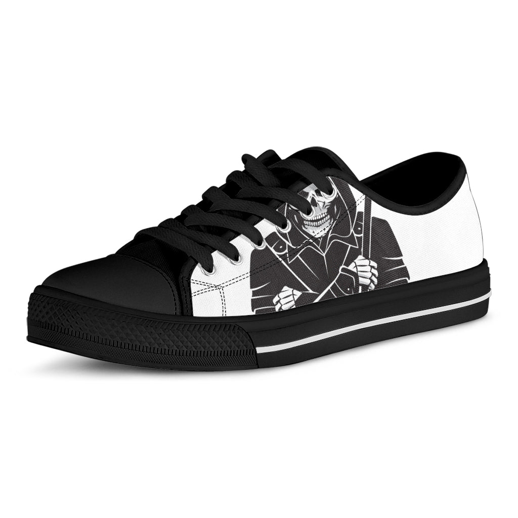 Lacrosse Skull Print Black Low Top Shoes 