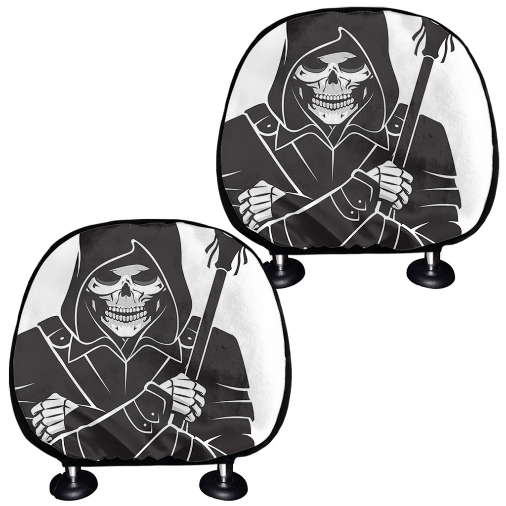 Lacrosse Skull Print Car Headrest Covers