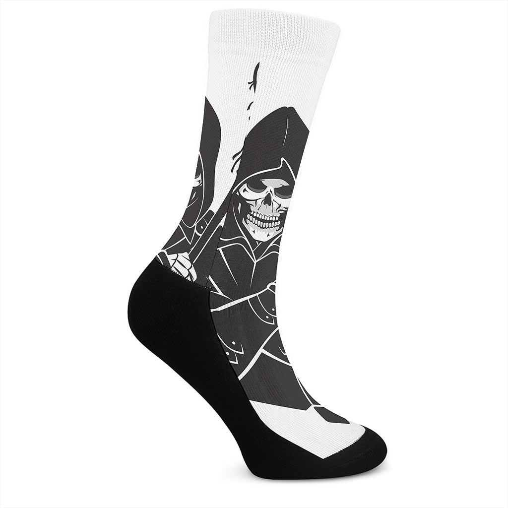 Lacrosse Skull Print Crew Socks